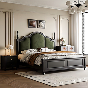 <span class=keywords><strong>Lit</strong></span> souple vintage français en bois massif, design nuage, revêtement en cuir convertible, garantie <span class=keywords><strong>3</strong></span> ans pour chambres et appartements, vente en gros - Product Image 2