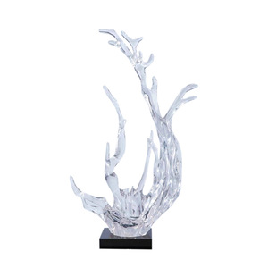 Sculpture d'art transparente en forme de vague, style européen et américain, grande goutte d'eau, décoration artistique pour la maison et l'intérieur de villa - Product Image 5