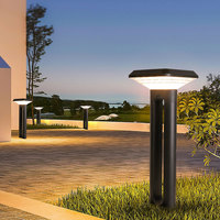 Lampe solaire LED de jardin étanche IP65, batterie au lithium, construction en aluminium moulé sous pression pour l'éclairage extérieur des pelouses, des cours et des allées