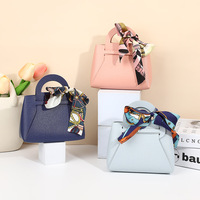 Sacs cadeaux en cuir rose pour mariage, Noël et fête de rentrée scolaire, mini sacs à main avec ruban pour emballage de bonbons