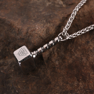 Collar Vikingo con Colgante <span class=keywords><strong>de</strong></span> Martillo <span class=keywords><strong>de</strong></span> <span class=keywords><strong>Thor</strong></span>, Joyería Punk <span class=keywords><strong>de</strong></span> Acero Inoxidable 316L, Longitud <span class=keywords><strong>de</strong></span> Cadena Personalizada para Hombre - Product Image 6