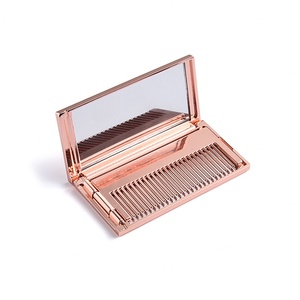 Wholesale Original Factory Price Double Sided Folding Pocket Portable Cosmetic Mirror With Comb - Product Image 4