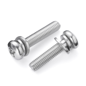 304 Stainless Steel Combination <b>Screws</b> Pan Head Phillips Cross Slotted Round Washer Bolts M1.6 <b>M2</b> M3 M4 M5 - Product Image 4