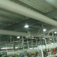Conduit d'air carré flexible en tissu polyester FR 100% FABOSEN pour usage industriel et scolaire, anti-condensation, installation facile, CVC
