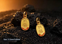 Breloques porte-bonheur chinoises en argent sterling 925 plaqué or avec zircon, motif gourde et sac à monnaie, pour bracelet et collier DIY faits à la main