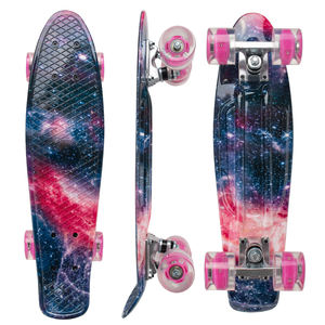 Skateboard <span class=keywords><strong>Cruiser</strong></span> en <span class=keywords><strong>plastique</strong></span>, planche à roulettes rétro graphique, galaxie, imprimé Floral, de haute qualité, 22 pouces, 1 pièce - Product Image 2
