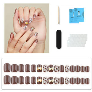 Nouveautés en gros : <span class=keywords><strong>Faux</strong></span> <span class=keywords><strong>ongles</strong></span> ABS à couverture complète, <span class=keywords><strong>ongles</strong></span> artificiels brillants avec étiquette privée, à presser avec <span class=keywords><strong>colle</strong></span> - Product Image 3