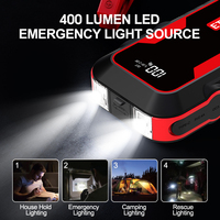 Démarreur de secours CE/UL2743/RoHS en gros, 10000mAh Lithium d'urgence pour moteurs essence 5L/diesel 3L, écran LCD, pinces intelligentes, multiprotéctions