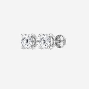 Elegant Brilliant Lab Grown Diamond <b>Stud</b> Earrings 925 <b>Sterling</b> <b>Silver</b> Women's Fine Jewelry Engagement Party Luxury Gift - Product Image 1
