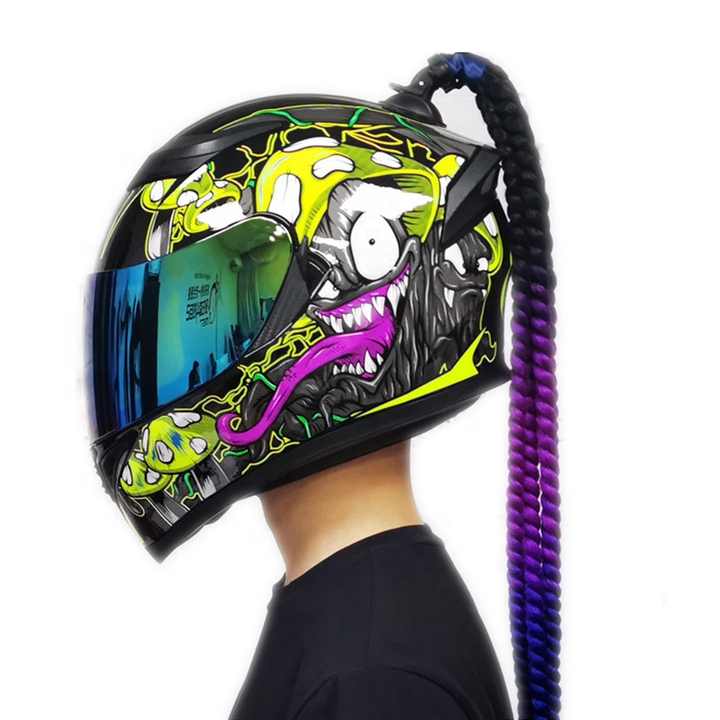decorated motorcycle helmets Ram Horn Helmet Decoration  Bean's Moto Booth Toddmomy Motorcycle Helmet Wig Decor