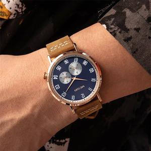 Montre pour homme, polyvalente, minimaliste, étanche, luminescente dans le noir, en cuir véritable, style sportif et professionnel, quartz - Product Image 5