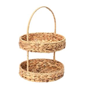 Juego de Bandejas Plegables de Dos Niveles Ecológicas Ecoka Vietnam, Gran Venta, Asa Marrón Desgastada, Forma Ovalada Moderna, Color Natural, Almacenamiento - Product Image 3