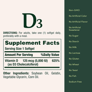 OEM Hoogwaardige Vitamine D3 2000IE Softgels 150 stuks Glutenvrij Dagelijkse Immuun- & Botverzorging - Product Image 3