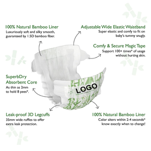 Pañales Desechables para Bebé Ecológicos y de Algodón OEM con Prevención de Fugas 3D y Absorción Suave y Transpirable para Bebés - Product Image 2