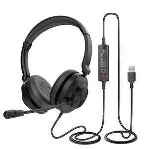 Professional Office VOIP Business Environmental Noise Cancellation Call Center Pc Computer Telephone Headset OEM Headset