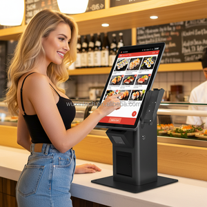 Kiosque de <span class=keywords><strong>paiement</strong></span> automatique sur pied de 21,5 pouces, <span class=keywords><strong>borne</strong></span> de commande mince à fixation au sol, terminal vertical biométrique avec support réglable - Product Image 4