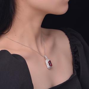 Wholesale 10x14mm <b>925</b> Sterling <b>Silver</b> Diamond Zircon Pendant <b>Necklace</b> for Female - Product Image 6