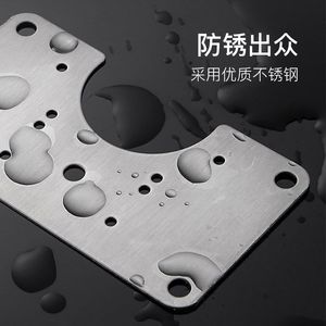 Placa de reparación de bisagras de acero inoxidable, montaje en superficie engrosada, antirust, para puertas de armarios, parche de fijación de muebles con tornillos - Product Image 5