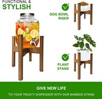 Support réglable en bambou pour carafe d'eau, support en bois pour distributeur de boissons, pour bouteille en verre et grande bouteille d'eau