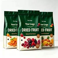 Op maat gedrukte Doypack zakjes voor groenten, fruit en supplementen, lage minimale bestelhoeveelheid, voedselveilig, staande zak, ziplock, Mylar zakken