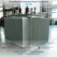 Transformateur de distribution triphasé immergé dans l'huile S11 800 kVA 1000 kVA 1250 kVA 1600 kVA 2000 kVA 2500 kVA, refroidissement ONAN/ONAF 4,0-5,0%