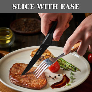 Ensemble de couteaux à steak dentelés en acier inoxydable 30Cr13, 16 pièces, manche <span class=keywords><strong>PP</strong></span> personnalisé jamais terne avec boîte - Product Image 3