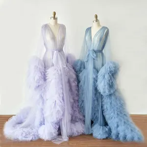 Maternity Robes Women Long Tulle Pregnancy Dresses Photo Shoot Birthday Sexy Bridal Fluffy Party Pregnant Clothes Gown 2022