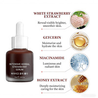 Sérum Intensif aux Herbes Fraise 15ml Vitamine C Éclaircissant Visage pour Contrôle du Sébum Apaisant Soin de la Peau K-Beauty Privé