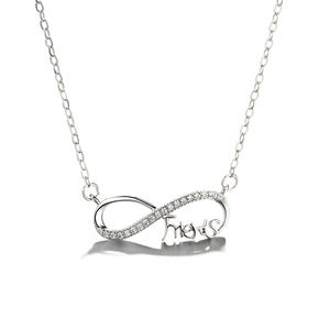 Lettres personnalisées Nom 925 Sterling Silver Fashion Infinity Shape Pendentif <span class=keywords><strong>Collier</strong></span> Pour Femmes Cadeaux - Product Image 1
