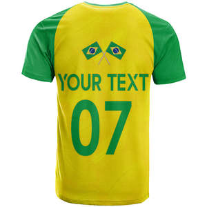 Camiseta de Fútbol Personalizada de <span class=keywords><strong>Brasil</strong></span> para Hombre, Mundial 2026, Canarínas, Camiseta de Fútbol de <span class=keywords><strong>Brasil</strong></span>, Vamos a Ganar, Seleção Campeão - Product Image 3