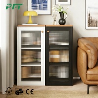 Aparador de Cocina Moderno de Metal con Estantes Ajustables, Mueble de Acero para Despensa, Multifuncional y Ecológico para Comedor