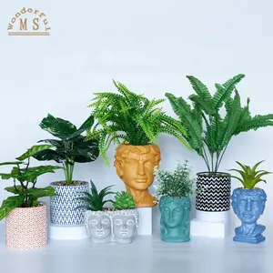 Euro Style Dekoration Zement Blumentöpfe Desktop Dekoration Kopf Retro Vase Zubehör Ornament Home Decor Griechische Statue Pot