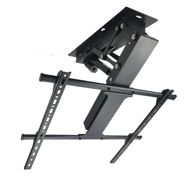 KLD002 Motorized Flip TV Wall Bracket 0-85 Tilt Ceiling Tv Mount 60KG Capacity Cold Rolled Steel & Iron VESA 600x600 80"