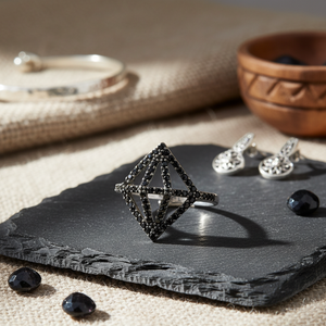 เพชรรูปร่างปรับแหวนเปิดการออกแบบแหวนเงินแหวนปรับในตุรกีขายส่ง Handcrafted เครื่องประดับเงิน - Product Image 3
