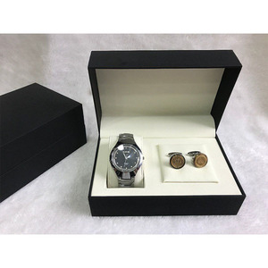 Boîte cadeau de luxe personnalisée pour montre et bijoux, boîte d'emballage en papier rigide pour ensemble montre et collier avec insert en velours - Product Image 3