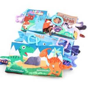 Libro de tela para bebés con juguetes de animales de dibujos animados, libro de tela educativo con anillas y papel, juguetes de aprendizaje para bebés de 0 a 12 meses, regalos - Product Image 1