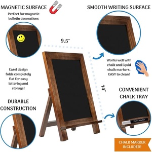 Mộc Mạc Trang Trí Bằng Gỗ Khung Đứng Bảng Đen Đăng Memo Magnetic Board Bảng Đen Bằng Gỗ - Product Image 4