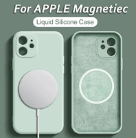 Coque Téléphone Magnétique pour iPhone 17 16 15 14 13 12 11 Pro Max Plus, Étui en Silicone Souple TPU