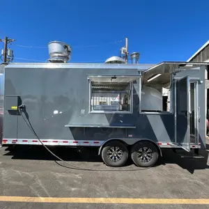 Custom Size Grill Equipment Mobile Kitchen Van Fast Food Trailer Mobile Tacos Truck Concession Trailer BBQ Food Truck Customized