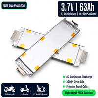 Baterai Isi Ulang TPENERGY E63 3.7V 5C High Rate NMC Lithium Ion Pouch Cell Soft Pack untuk Sepeda Listrik, Sepeda Motor