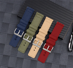Sangles de remplacement en tissu de <span class=keywords><strong>coton</strong></span> à dégagement rapide hommes 18mm 20mm 22mm femmes <span class=keywords><strong>bracelet</strong></span> de <span class=keywords><strong>montre</strong></span> en toile pour Samsung Galaxy Watch - Product Image 4