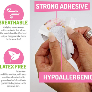 แผ่นปิดตาเด็ก - ลายเด็กผู้หญิงแสนสนุก - 90 ชิ้น ปราศจากน้ำยาง ผลิตจากผ้าฝ้ายปลอดสารก่อภูมิแพ้ สำหรับอาการตาขี้เกียจและตาโก่ง - Product Image 5