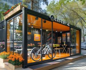 Contenedor Comercial Móvil Prefabricado, Kiosco Todo en Uno <span class=keywords><strong>para</strong></span> Cafetería, Bar al Aire Libre, <span class=keywords><strong>Negocio</strong></span> <span class=keywords><strong>de</strong></span> Snacks y Venta Minorista, Casa Prefabricada Pequeña - Product Image 1