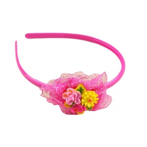 Diademas de dibujos animados para niños con decoraciones florales, accesorios para el cabello para fiestas de cumpleaños para niñas, colores rosa, estilos aleatorios - Product Image 5