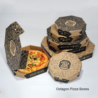 Kotak kertas kemasan Pizza oktagon bulat murah kustom wadah makanan bungkus Pizza kotak makan siang grosir