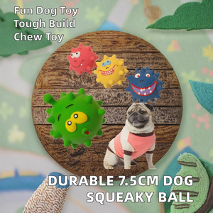 Pelota chirriante de goma de látex ecológica y duradera de 7.5 cm con diseño de perro de dibujos animados, juguete interactivo para jugar y limpiar los dientes, venta al por mayor - Product Image 4