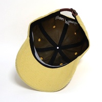 Fabricante personalizado bordado ajuste seis paneles de perfil medio calle europea cuero de pana ajustable lujo gorras de béisbol sombreros