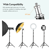 Trépied métallique 2,1 m réglable pour studio, réflecteur, boîte à lumière et éclairage vidéo LED