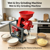 Broyeur Commercial Haute Efficacité pour Grains Humides et Secs 110V-380V en option – Machine à Moudre le Maïs, le Soja, le Manioc et les Épices pour Poudre