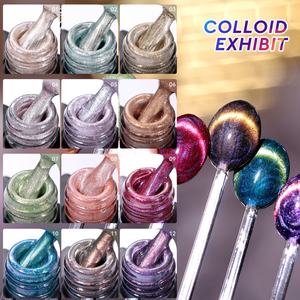 JTING Gel de Uñas Ojo de Gato con Perlas y Diamantes, Colección de 12 Colores, Marca Privada OEM, Botellas de 15ml, Set de Gel para Uñas Ojo de Gato - Product Image 4